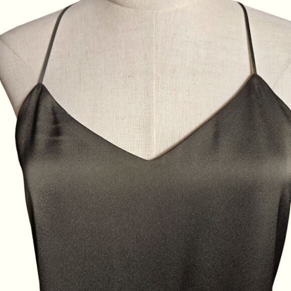 Express Brownish Green Satin Halter Top - Picture 2 of 6